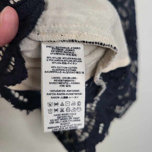 Free People One Million Lovers Black Lace Mini Dress Size 12 deep V strappy back - Picture 12 of 15